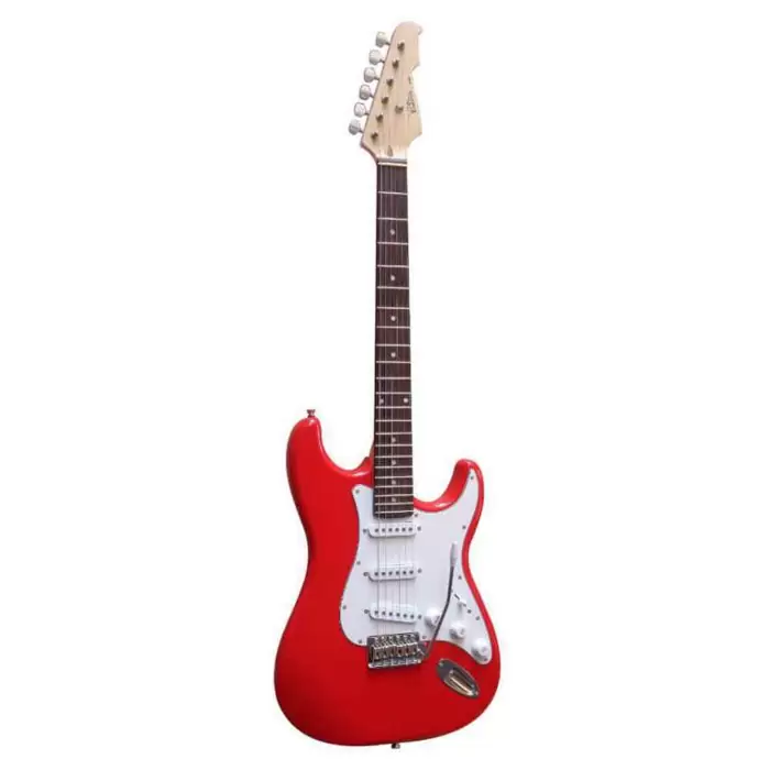 CHF 179.– E-Gitarre Massivholz Rot mit Kabel (Gratis Versand)